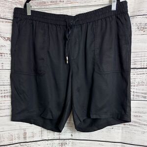Lauren Ralph Lauren Shorts Womens Plus Sz 18 W tencel Black Pullover Drawstring